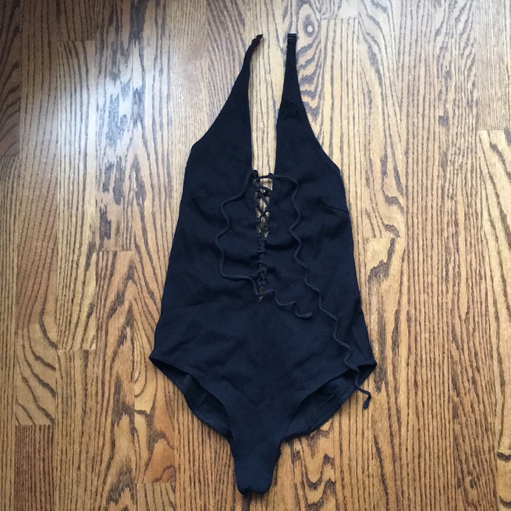 ZARA LACE UP ONE PIECE SWIMSUIT
